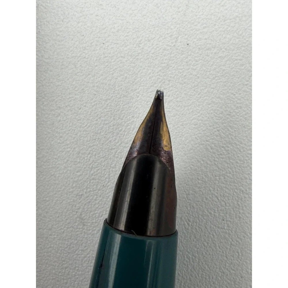 1970s PARKER 45 FOUNTAIN PEN Teal Brushed Chrome Vintage All Original